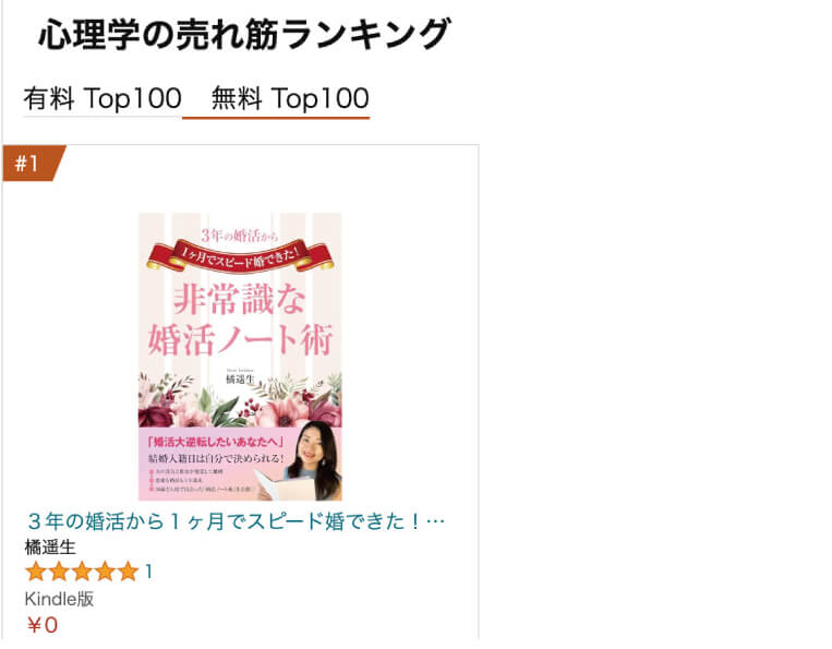 3年の婚活から1か月でスピード婚できた！非常識な婚活ノート術　心理学ランキング